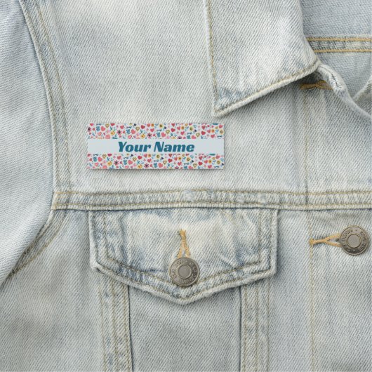 Porte-nom Crayon Pastel Coeur & Fleurs (En situation)