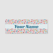 Porte-nom Crayon Pastel Coeur & Fleurs (Devant)