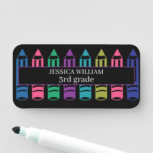 Porte-nom Crayons Doodles Personaliz Croquis Retour À L'Écol (En situation)