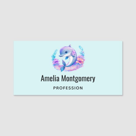 Porte-nom Créature Mer Dauphin Cute (Devant)