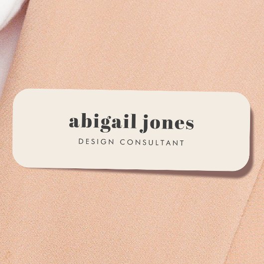 Porte-nom Crème naturelle rétro Vintage minimale