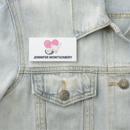 Porte-nom Cuisine Blanc Kitty Chat Dormir (En situation)