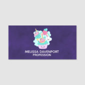 Porte-nom Cupcake mignonne et crème glacée joyeuse (Devant)