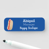 Porte-nom Curieux hot dog Weiner dessin animé (En situation)