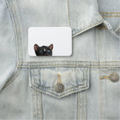 Porte-nom Curiosité mignonne de chat (En situation)