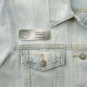 Porte-nom Custom Business Logo Basic Employee Silver  Staff  (En situation)