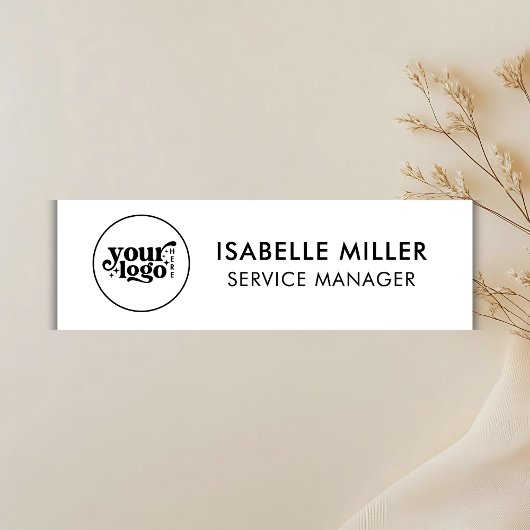 Porte-nom Custom Company Logo Employee Magnetic or Pin Back