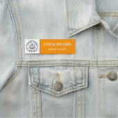 Porte-nom Custom Company Logo Orange Employee (En situation)