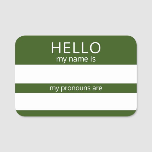 Porte-nom Custom HELLO Mon Nom Pronounouns Est Un Insigne (Devant)