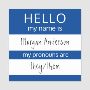 Porte-nom Custom HELLO Mon Nom Pronounouns Est Un Insigne