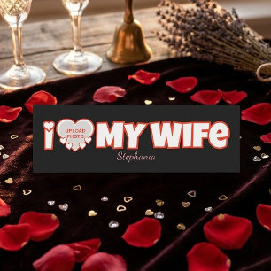 Porte-nom Custom I Love My Wife - Ajouter Nom & Photo