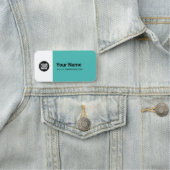 Porte-nom Custom Large Pin Name Tag or Magnetic with Logo (En situation)