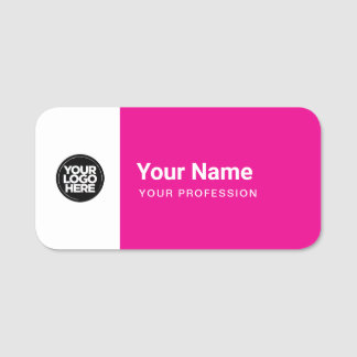 Porte-nom Custom Large Pin Name Tag or Magnetic with Logo