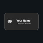 Porte-nom Custom Large Pin Name Tag or Magnetic with Logo<br><div class="desc">Easily personalize this Custom Safety Large Visitor or Employee Pin with name, profession, job title and business logo. A simple business design in cool elegant total black and white colors fully customizable, sans-serif basic and modern fonts and a professional and clear look. Available with safety pin back or magnetic back...</div>