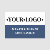 Porte-nom Custom Logo Employee Blue (Devant)