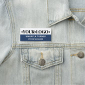 Porte-nom Custom Logo Employee Blue (En situation)