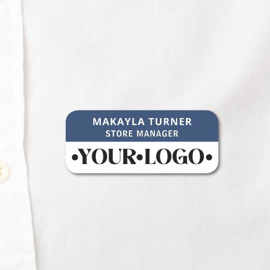 Porte-nom Custom Logo Employee Blue