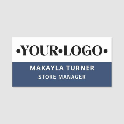 Porte-nom Custom Logo Employee Blue (Devant)