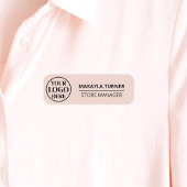 Porte-nom Custom Logo Employee Magnetic Or Safety Pin Pink
