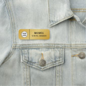 Porte-nom Custom Logo Employee Staff Safety Pin Gold (En situation)