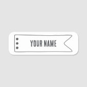 Porte-nom Custom Name Tag – Ribbon Frame (Devant)