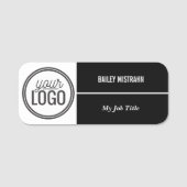 Porte-nom Custom Professional Logo Employee Name Black (Devant)