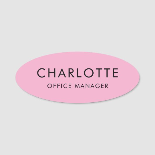 Porte-nom Custom Simple Professional Magnetic Pink (Devant)