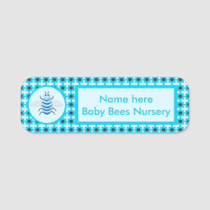 Porte-nom Cute Blue Baby Boy Bee Custom Nursery
