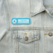 Porte-nom Cute Blue Baby Boy Bee Custom Nursery (En situation)