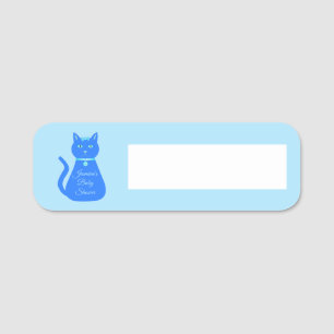 Porte-nom Cute Blue Baby Boy Chat Baby shower personnalisé
