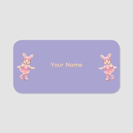 Porte-nom Cute Bunny School Name Label – Kids Back to School (Devant)