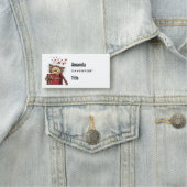 Porte-nom Cute Cartoon Kitten with Hearts Business (En situation)