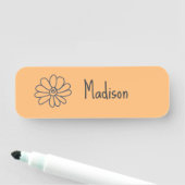 Porte-nom Cute, Fleur Orange Quirky (En situation)