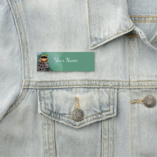 Porte-nom Cute Frog Nature Nom de la faune Personnalisé (En situation)