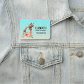 Porte-nom Cute Giraffe Aquarelle Maman & Bébé (En situation)