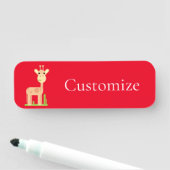 Porte-nom Cute Giraffe Munching Thunder_Cove (En situation)