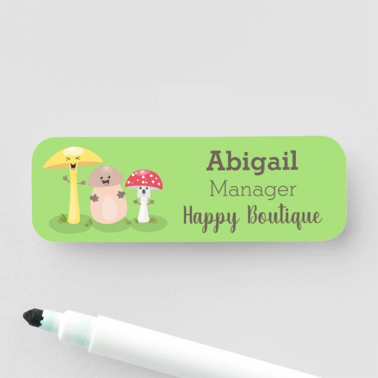 Porte-nom Cute kawaii champignon champignon toadstool (En situation)