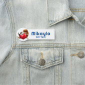 Porte-nom Cute Kitten et Chiot et Coeur (En situation)