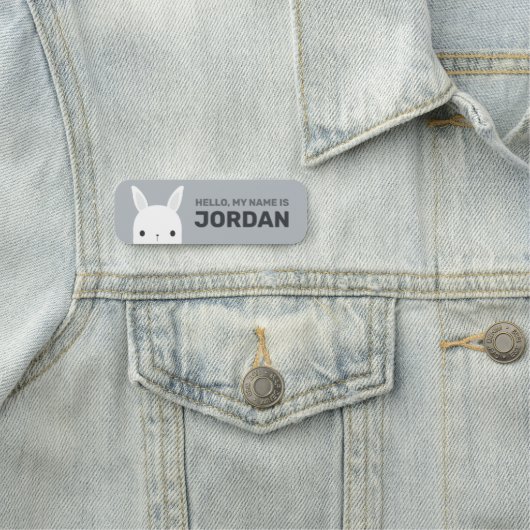 Porte-nom Cute Little Bunny Rabbit with Personalized (En situation)