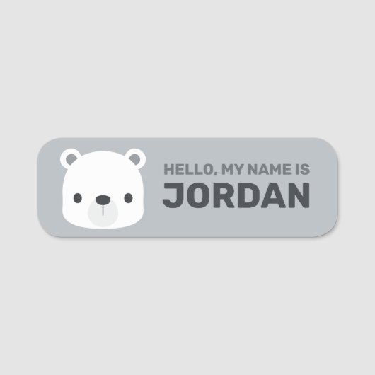 Porte-nom Cute Little Polar Bear (Devant)