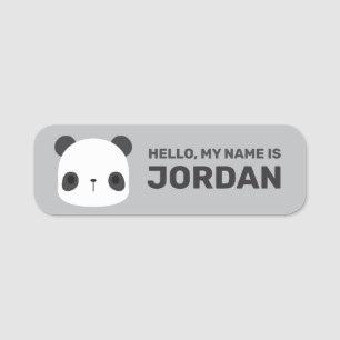 Porte-nom Cute petit ours Panda avec nom personnalisé