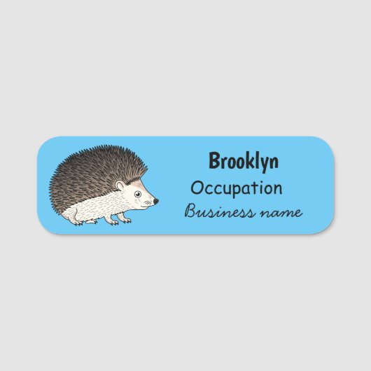Porte-nom Cute prickly hedgehog cartoon (Devant)
