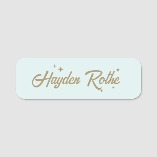 Porte-nom Cute Retro Pastel Blue (Devant)