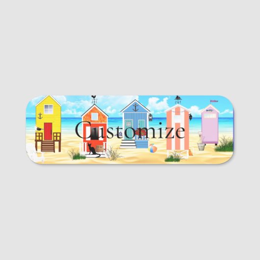Porte-nom Cute Tiny Beach Shacks Thunder_Cove (Devant)