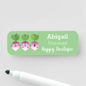 Porte-nom Cute turnip légumes trio chanter dessin animé (En situation)