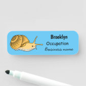 Porte-nom Cute yellow snail cartoon (En situation)