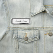 Porte-nom Damier Noir et Blanc (En situation)