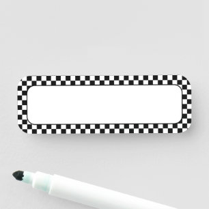 Porte-nom Damier Noir et Blanc