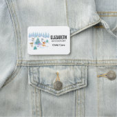 Porte-nom Danse Animaux de forêt Noël Aquarelle (En situation)