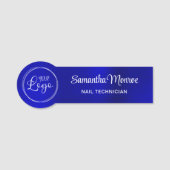 Porte-nom Dark Royal Blue Ombre Your Business Logo (Devant)